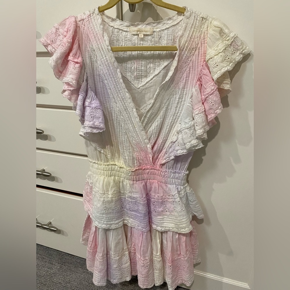 Loveshackfancy rainbow dress XS